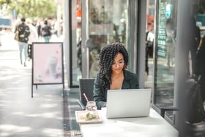 A woman working in a coffee shop 