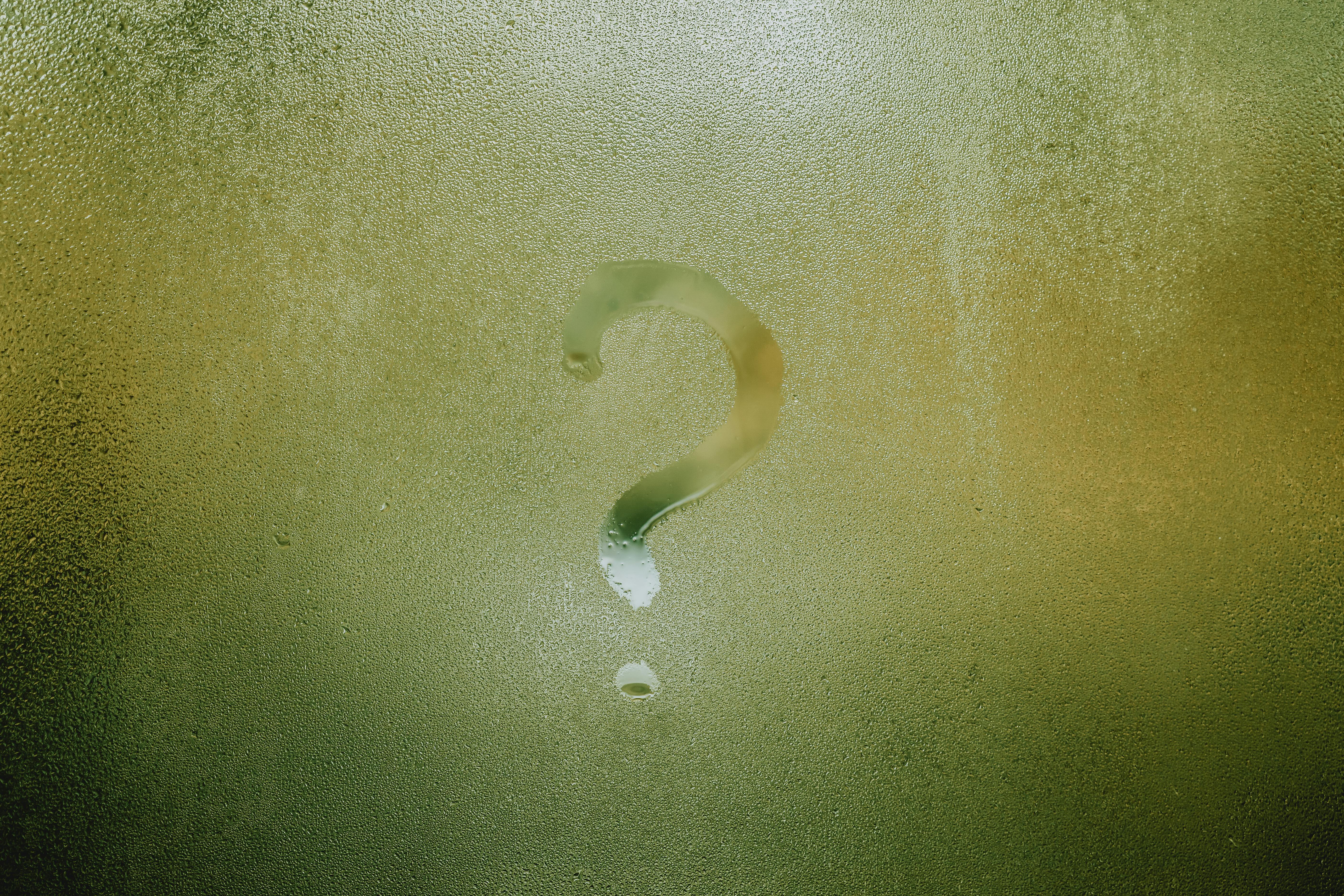 Question mark on the window