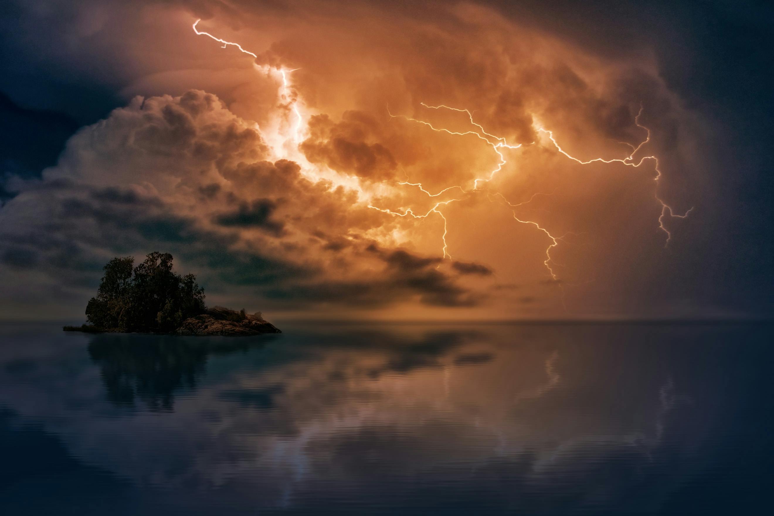 lightning in the clouds